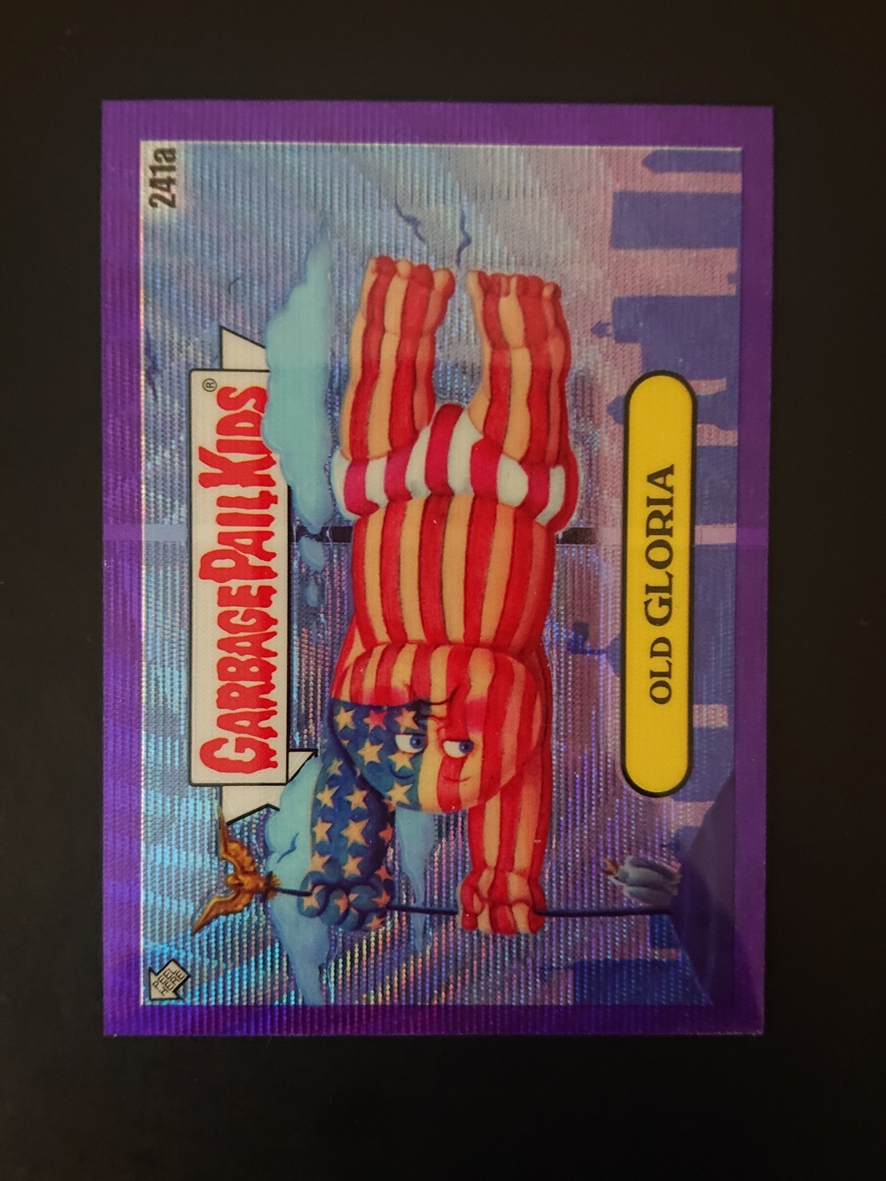 2022 Topps GPK Garbage Pail Kids Chrome 5 - Old Gloria (241a) Purple Wave /250